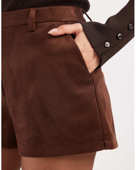 ASOS Brown Suedette Micro Shorts