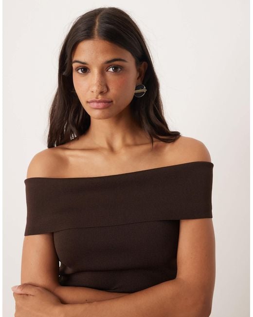 Mango Black Compact Knit Off Shoulder Top Co-ord