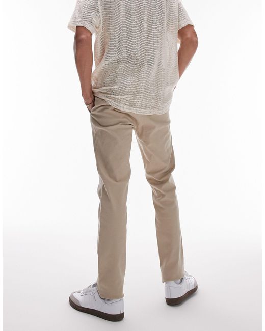 Topman White Skinny Chino Trousers for men