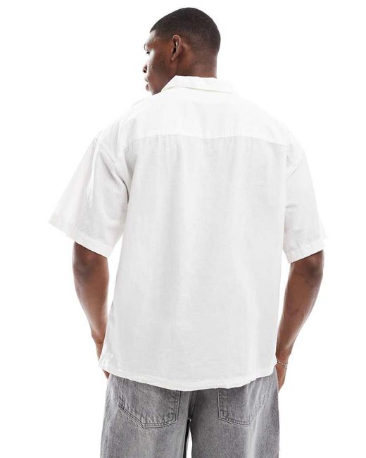 Jack & Jones Oversized Overhemd Van Linnenmix in het White voor heren