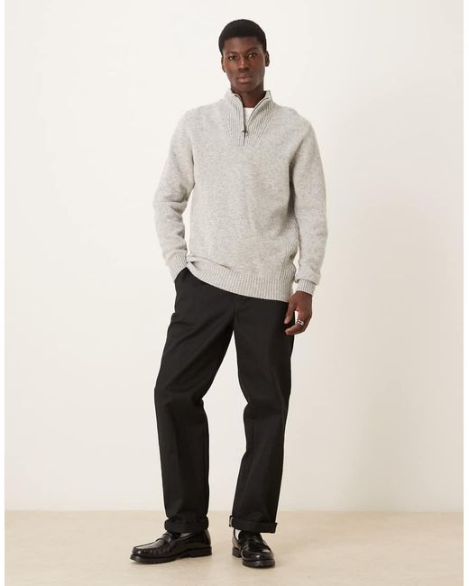Barbour Natural Essential Lambswool Half Zip Knitted Jumper for men