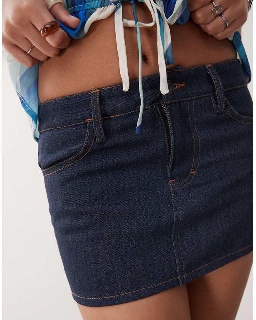 Motel Blue Sementara Denim Mini Skirt