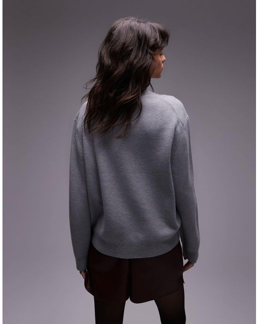 ARKET Gray – strickjacke aus kompaktem strick