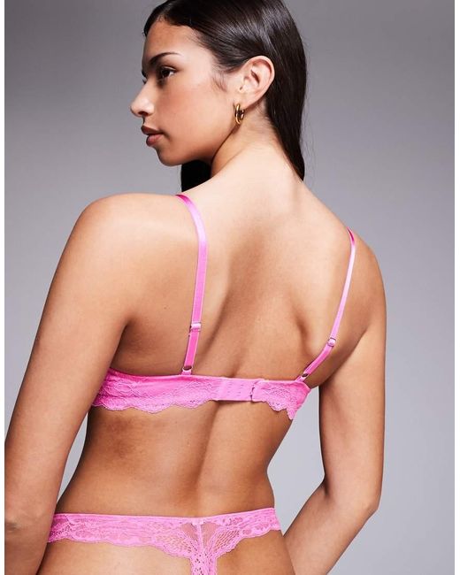Boux Avenue Purple Mollie Lace Padded Plunge Bra