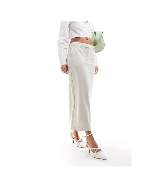 Vero Moda White Maxi Skirt With Slit Back