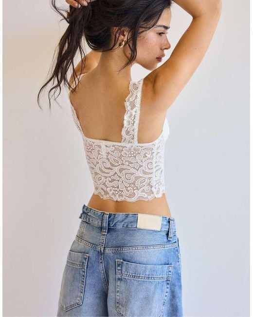 Stradivarius Blue Lace Top
