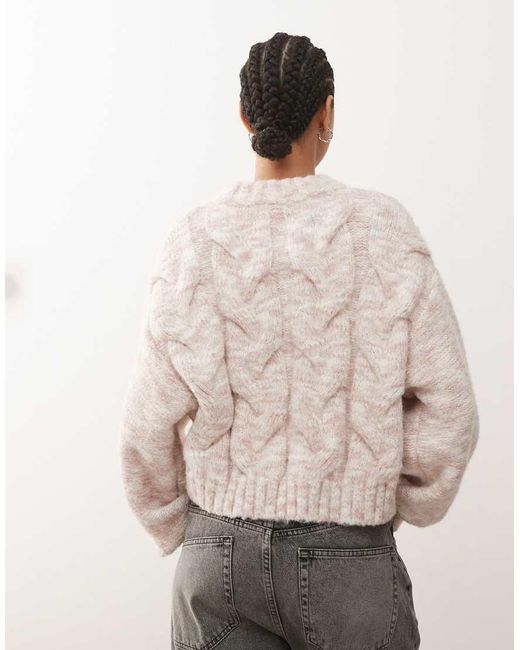 Monki Natural Cable Knit Jumper