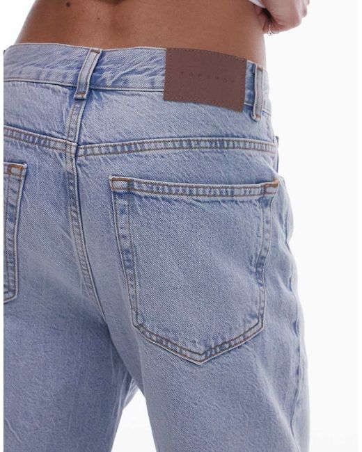 Vaqueros De Talle Medio Y Corte Suelto Con De -Azul TOPSHOP de color Blue