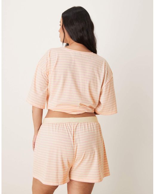 ASOS Natural Asos Design Curve Mix & Match Flippy Pajama Shorts