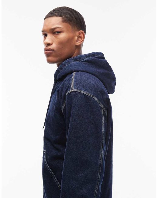Dickies Blue Hilham Hooded Denim Jacket for men