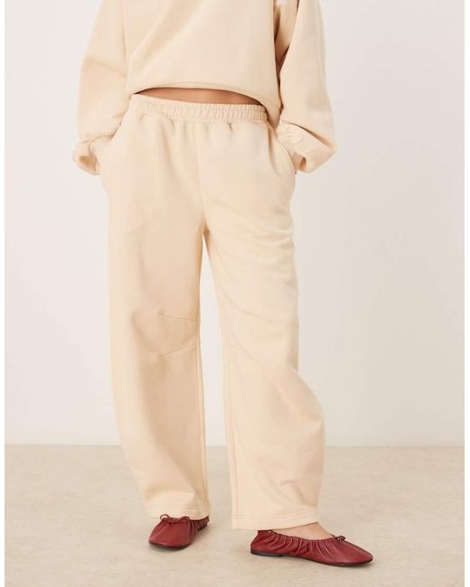 ASOS Joggingbroek Met Wijde Ronde Pijpen in het Natural