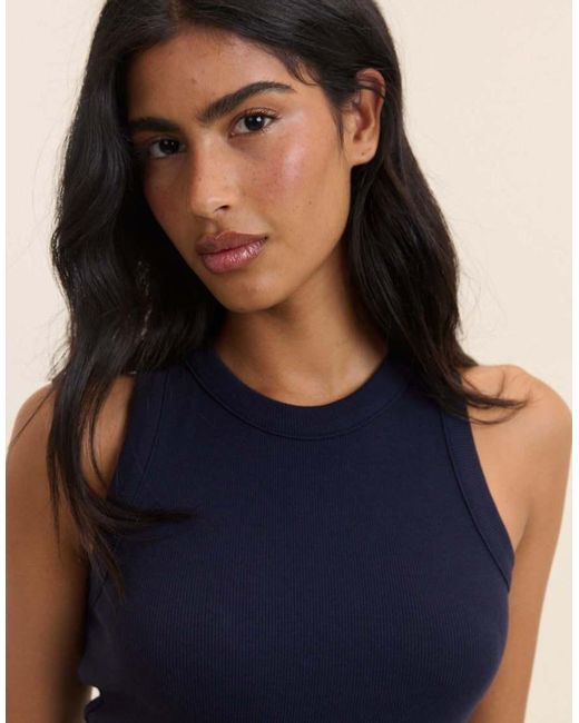 Nobody's Child Blue Ribbed Racer Vest