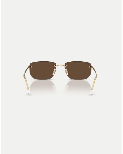 Ray-Ban Metallic Irregular Sunglasses With Lens
