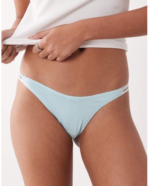 Calvin Klein Brown Icon Logo Dipped String Thong