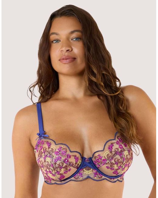 Playful Promises Blue Thea Baroque Embroidery D+ Bra