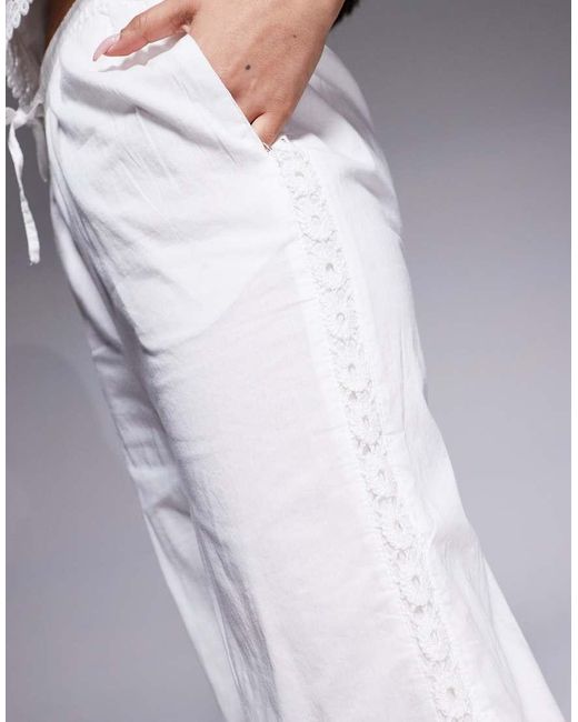 River Island Broek Met Kanten Inzetstuk in het Gray