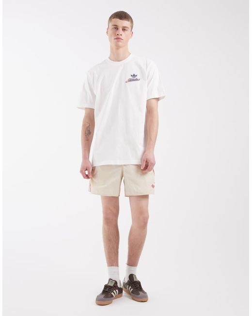 Adidas Originals White Summer League Crest Graphic T-Shirt for men