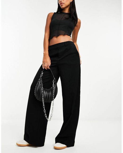 Object Black Mid Rise Pull On Smart Trouser