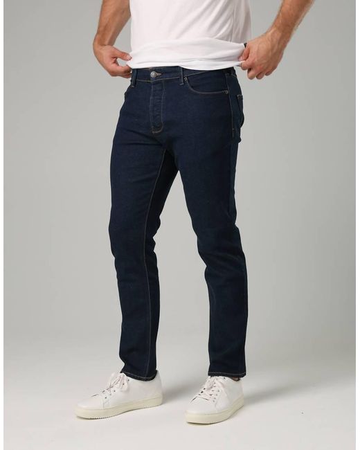 French Connection Blue Cotton Slim Fit Stretch Jeans for men