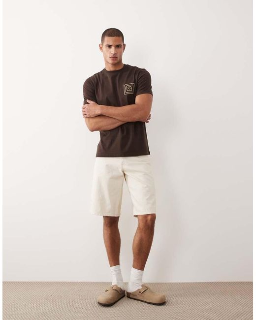 Threadbare Brown Back Print T-shirt for men