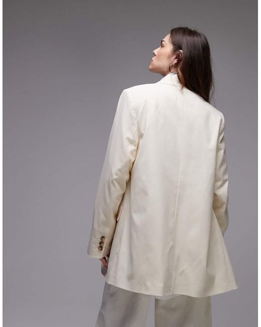 TOPSHOP Gray Tonic High Break Tailored Blazer