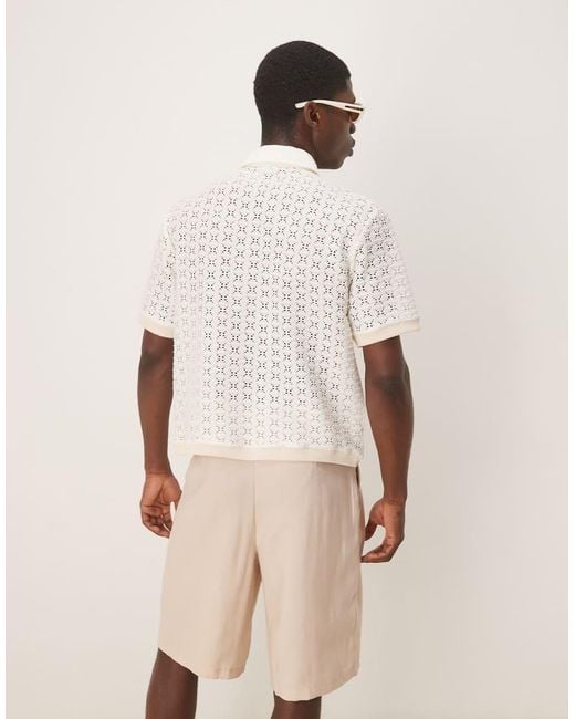 ASOS Oversized Nette Bermudashort Met Riemdetail in het Natural voor heren
