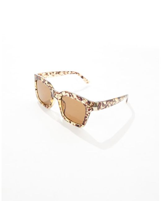 Pieces Brown Rectangle Sunglasses