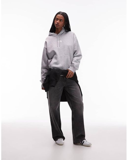 The North Face Gray Essential Oversized Logo Sweatshirt