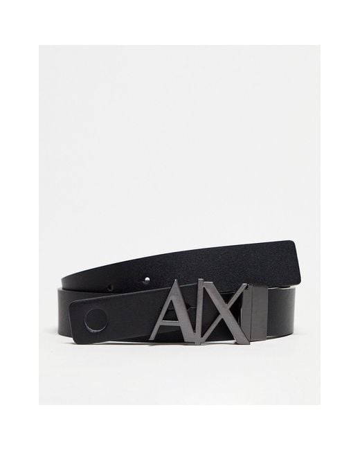 Armani Exchange White Reversible Leather Belt for men