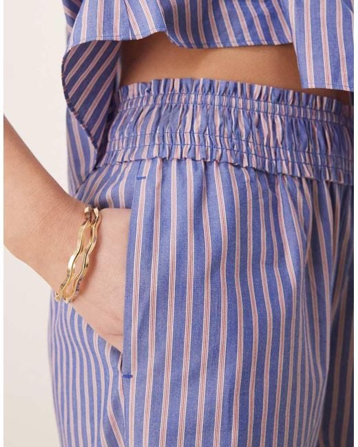 ASOS Purple Shirred Waist Trousers Co-Ord