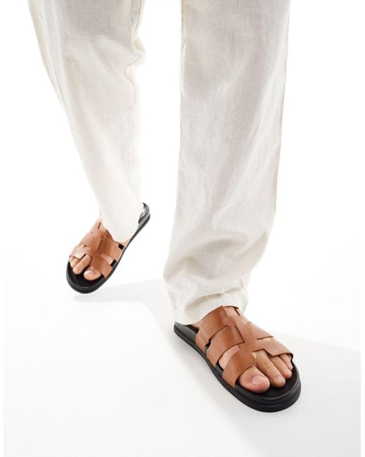 Truffle Collection White Minimal Strap Sandals for men