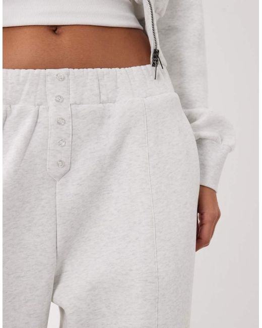 Wanderdoll White Sloane Premium Cotton Blend Barrel Leg Trackies