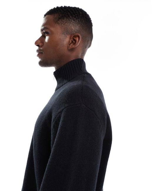 Jack & Jones – dicker oversize-pullover in Black für Herren