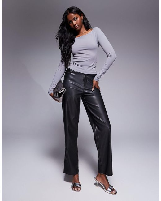 ASOS Gray – langärmliges, modellierendes oberteil aus hochwertigem material