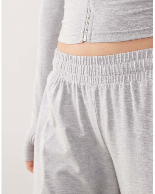 Kaiia Gray Cotton Rich Wide Leg Sweatpants