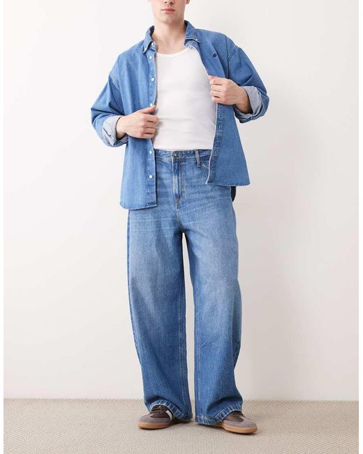 Jack & Jones Blue Joey Barrel Jeans for men