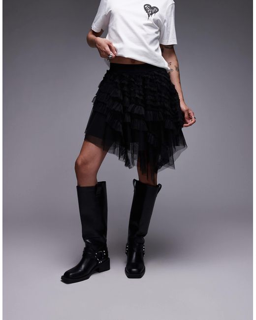 AllSaints Black – jayde – tüll-minirock