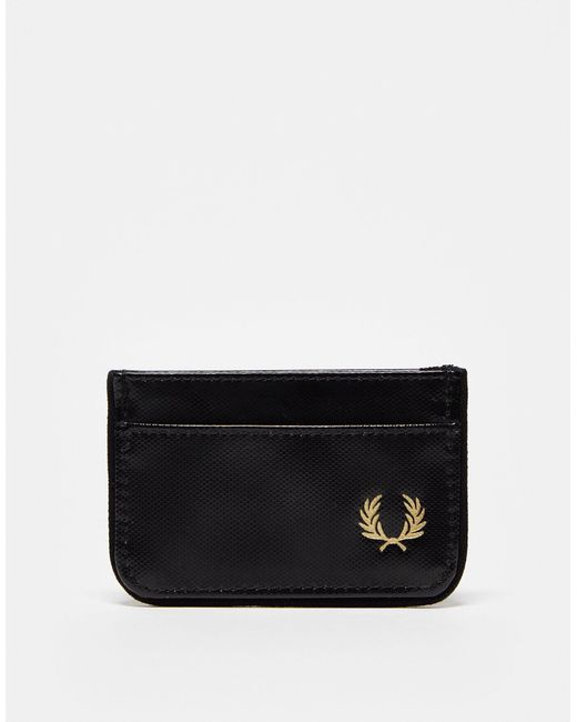Fred Perry Black Coated Polyester Card Holder for men