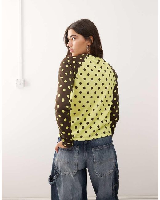 Collusion Multicolor Raglan Shrunken T-shirt