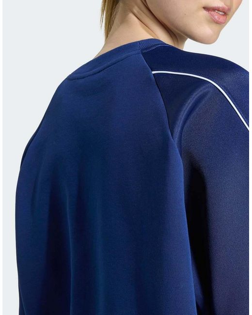 Adidas Originals Blue Stadium 3-stripes Crewneck Sweatshirt