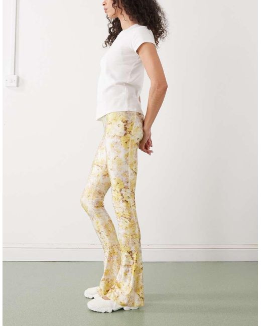Monki Natural Slim Flare Trouser