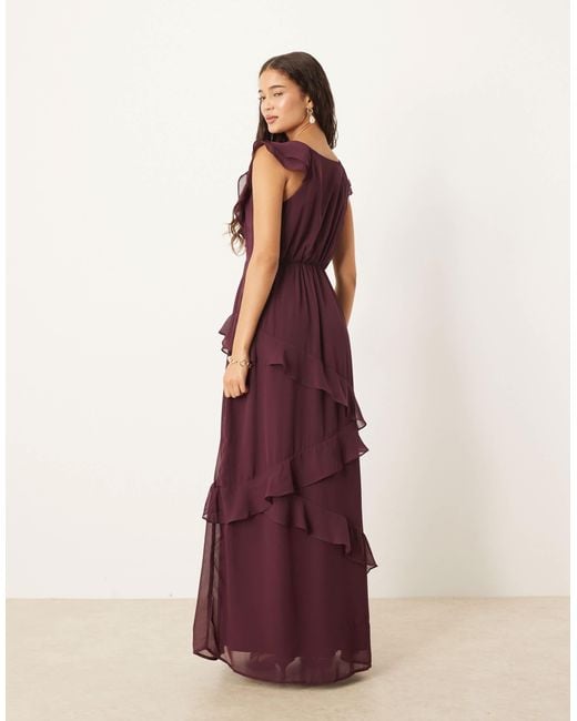 Vila Purple – chiffon-maxikleid