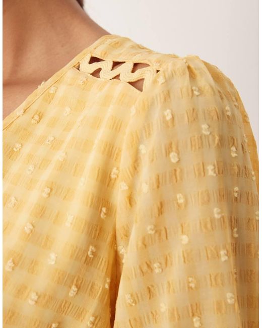 Lovedrobe Natural Gingham V Neck Midaxi Dress
