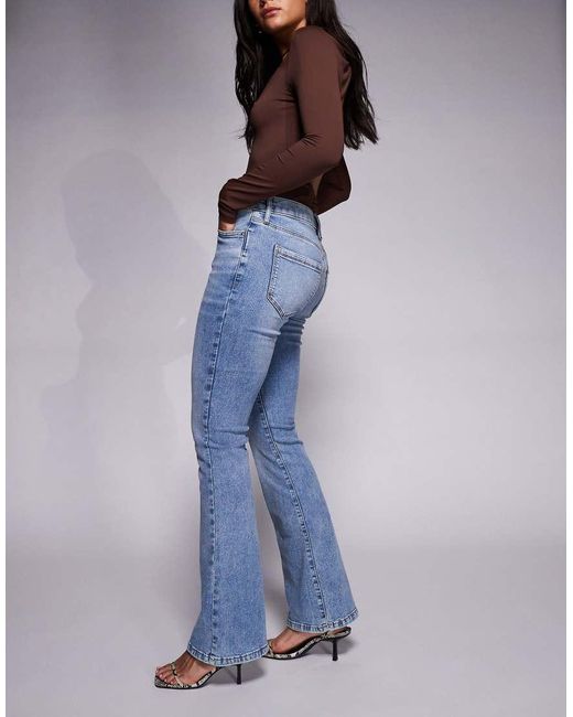 River Island Blue Mid-rise Bootcut Jeans