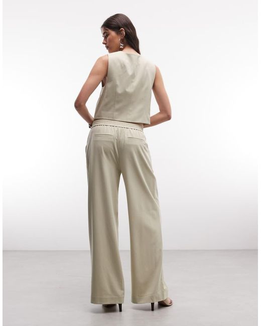 AllSaints White Aleida Co-ord Tailored Pleated Wide Leg Trousers