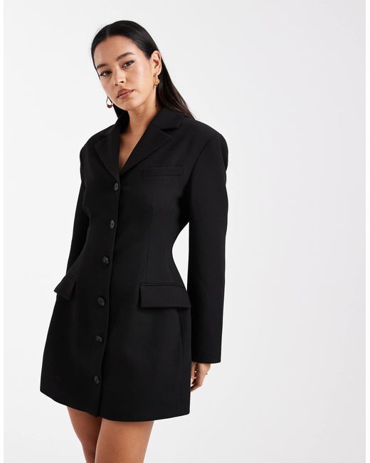 ASOS Black Scarf Neck Mini Blazer Dress