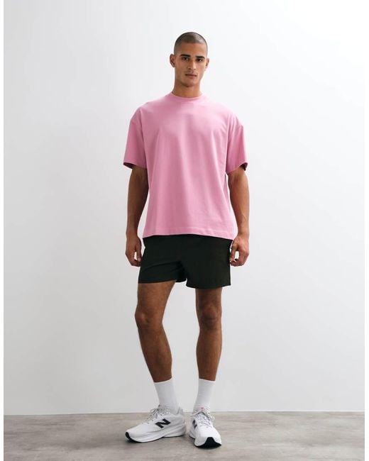4505 Pink Icon Heavyweight Cotton Oversized T-shirt With Quick Dry Finish for men