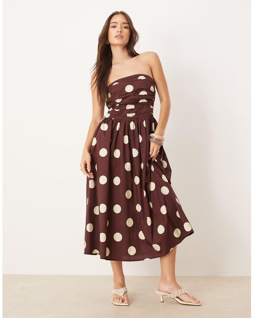 Nobody's Child Brown Felicity Bandeau Midi Dress
