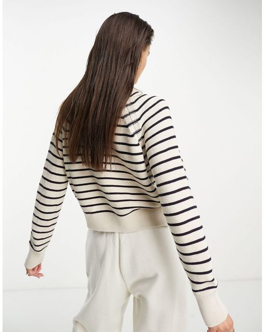 French Connection Mozart Striped Jumper in White Lyst