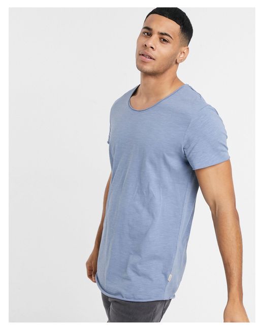 Jack & Jones Essentials Raw Edge T-shirt-blue for Men | Lyst Canada